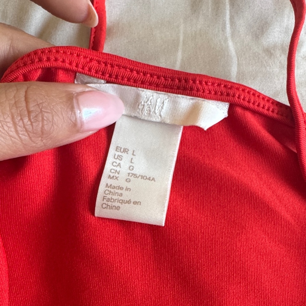 H&M Red-Orange Ruffle Cami Tank - Picture 2 of 4